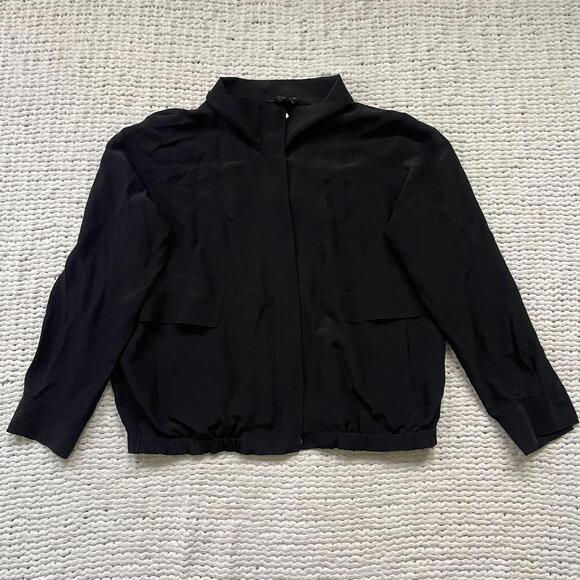 Eileen Fisher Jackets & Blazers - Eileen Fisher Women's Black Silk Bomber Jacket - Size PM
